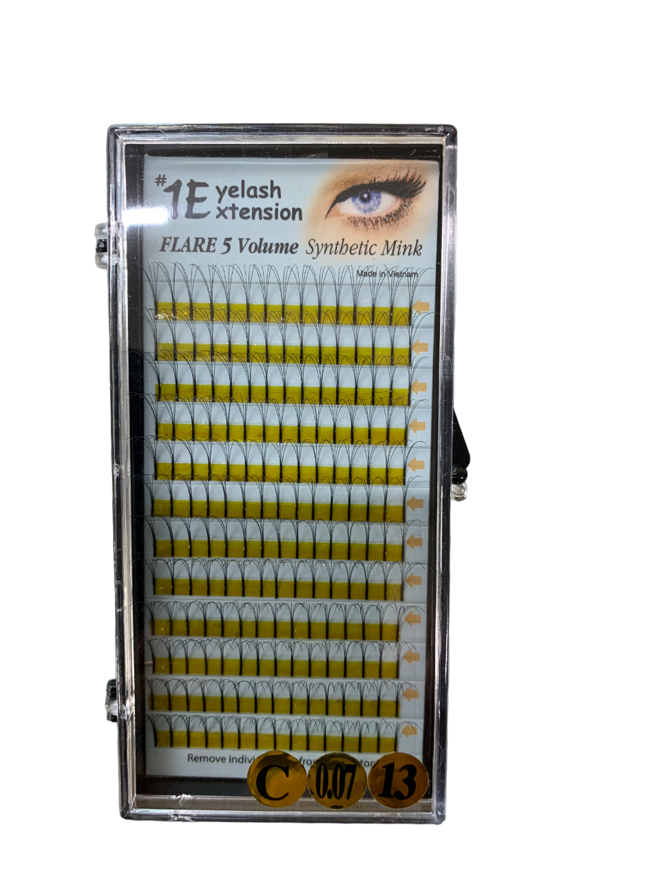 1E Eyelash Extension Flare 5 Volume Synthetic Mink C-0.07-13